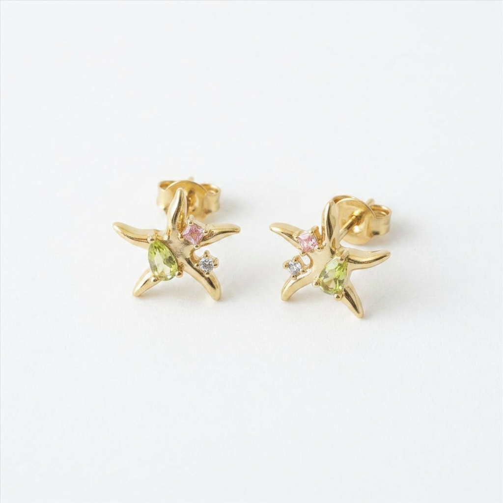 Abstract Star Gold Studs