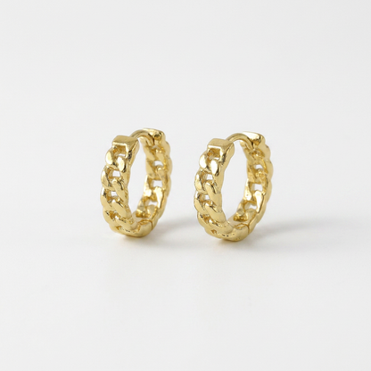 Cuban Link Gold Hoops