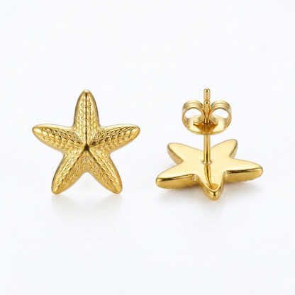 Starfish Gold Stud Earrings