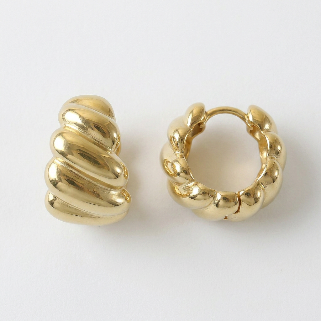 Chunky Knot Gold Hoops