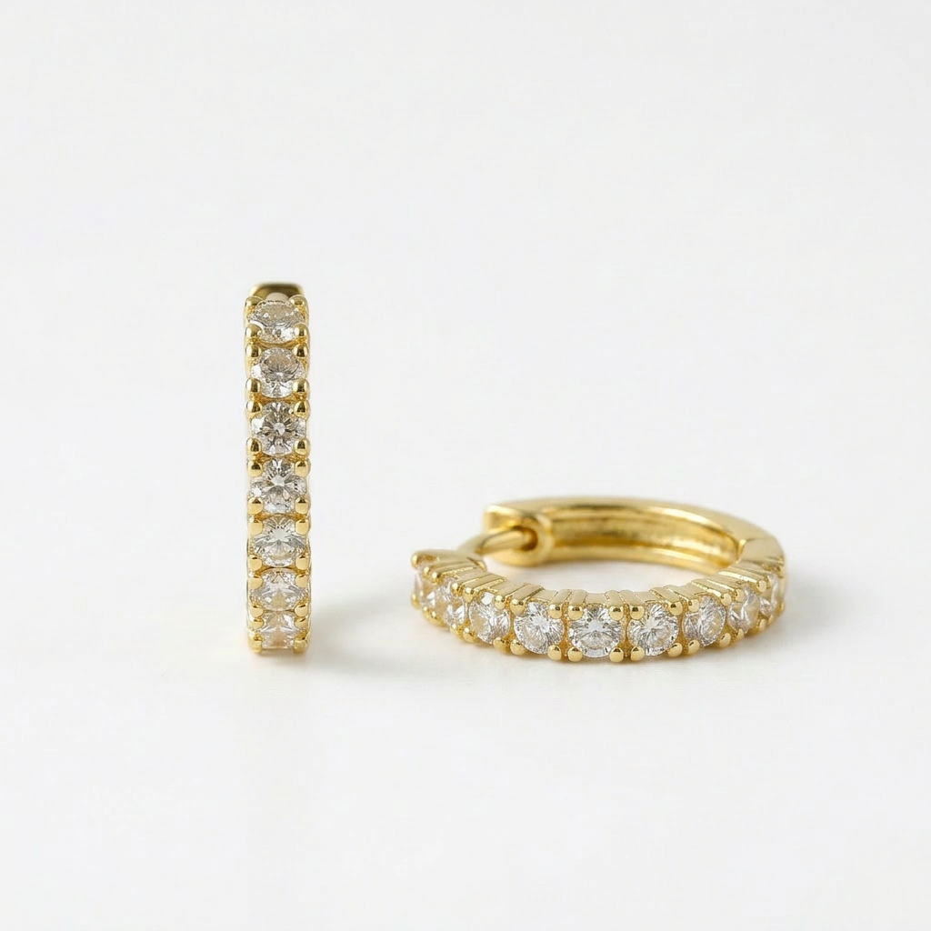 Pavé Gold Hoops