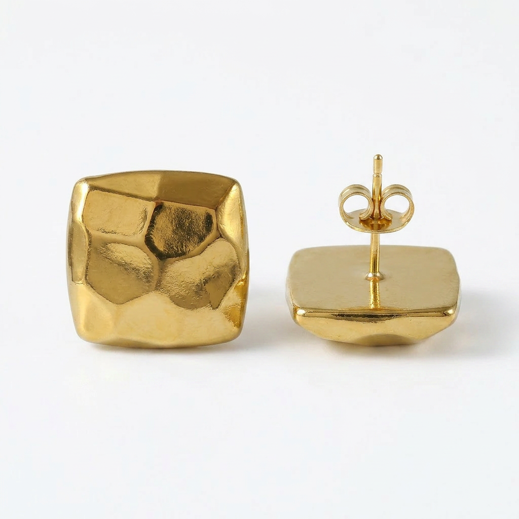 Sculpted Square Studs
