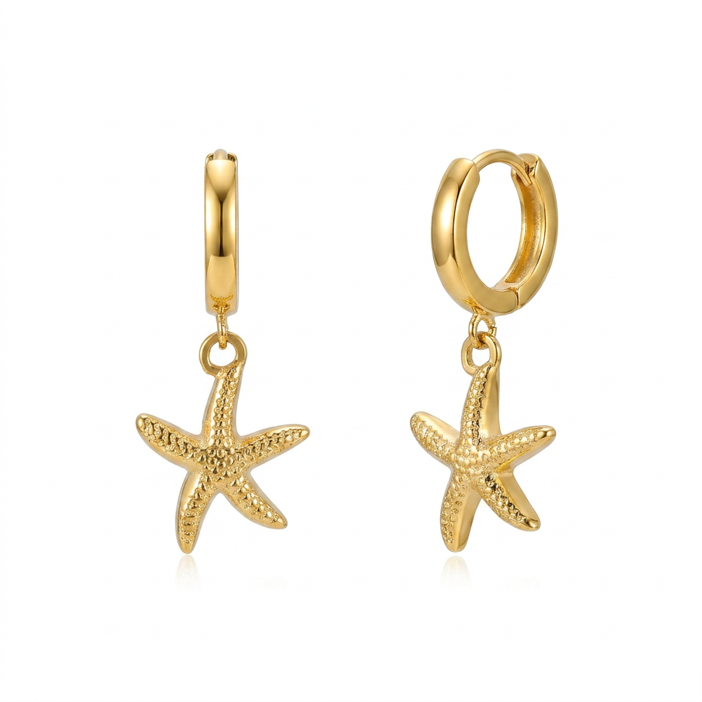 Starfish Gold Dangles