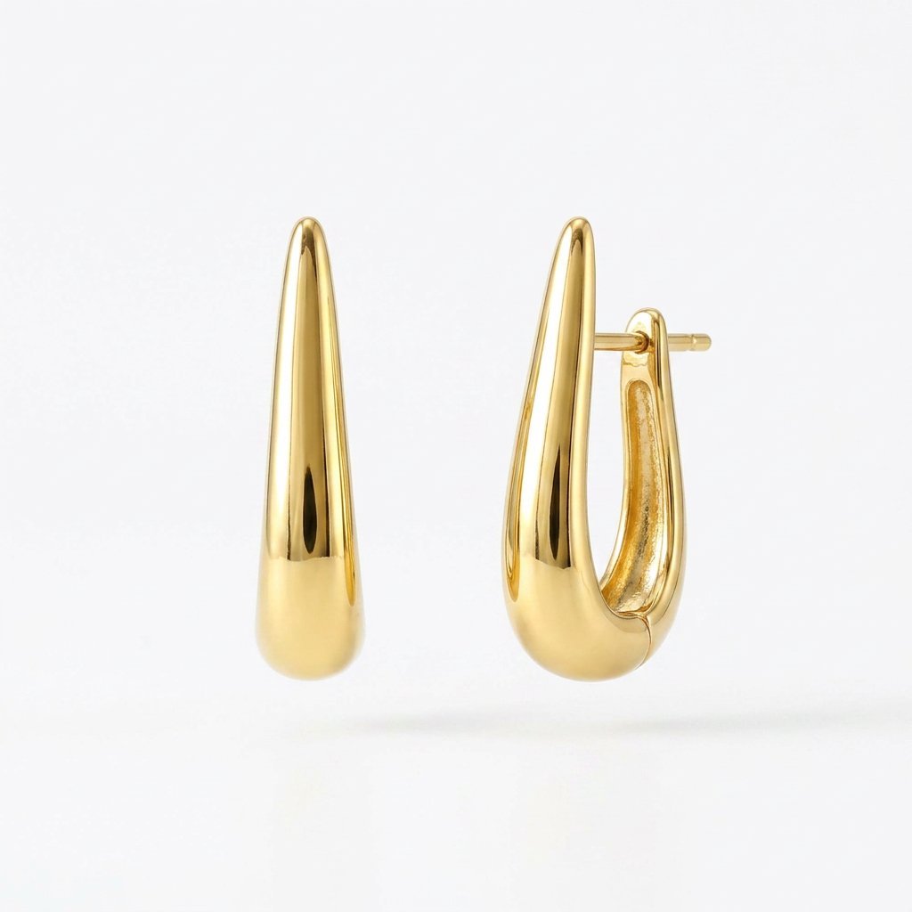 Sculpted Teardrop Hoops