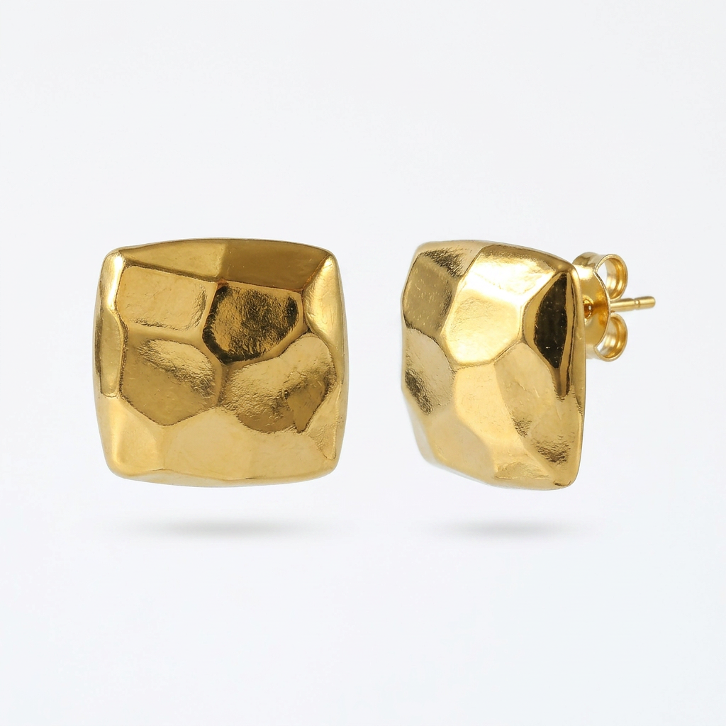 Sculpted Square Studs