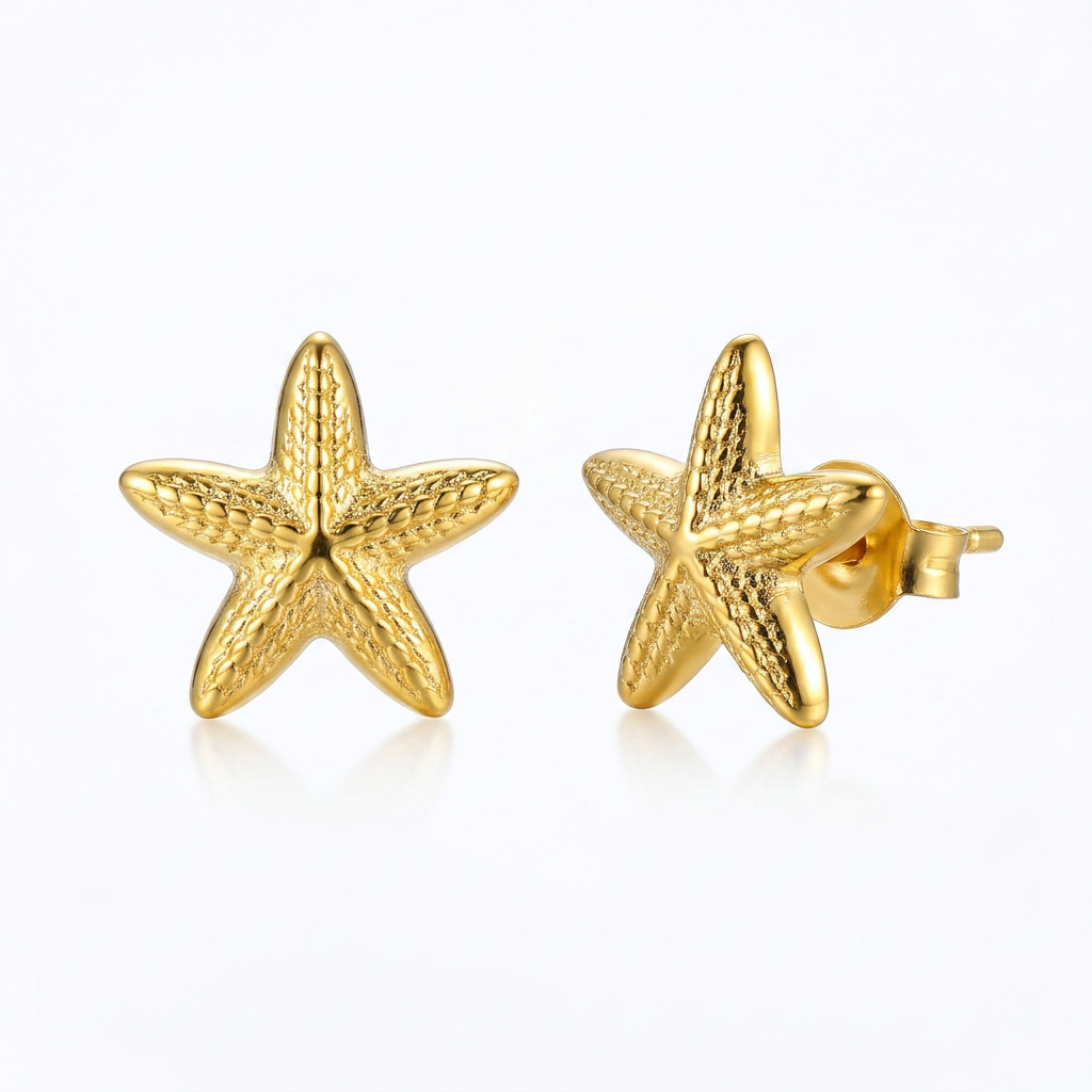 Starfish Gold Stud Earrings
