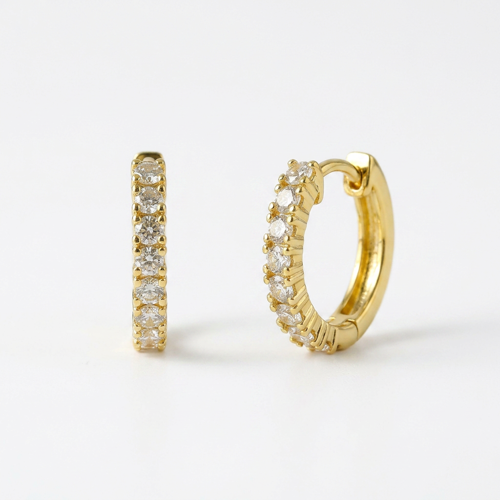 Pavé Gold Hoops