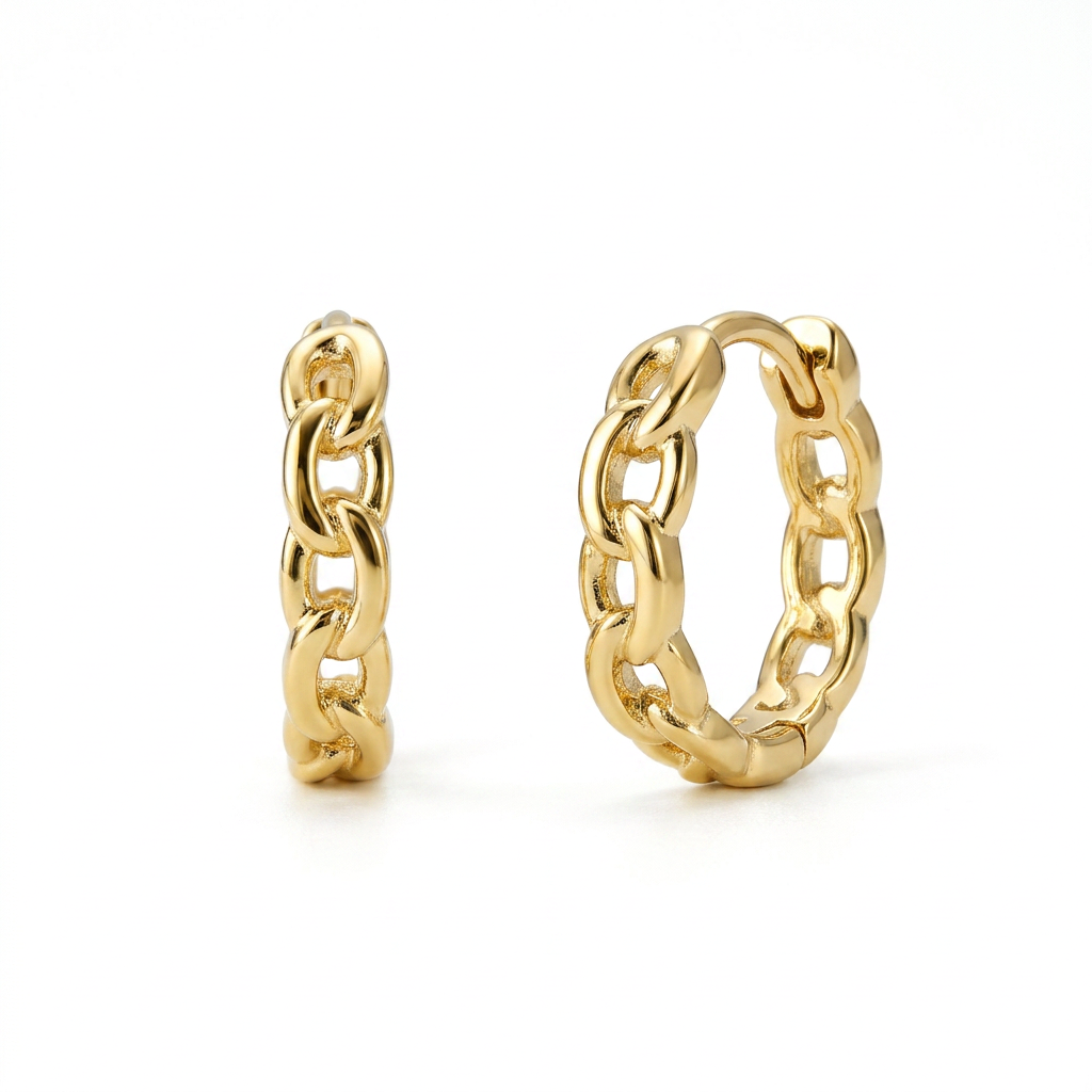 Link Gold Hoops