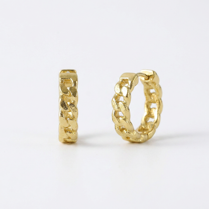 Cuban Link Gold Hoops