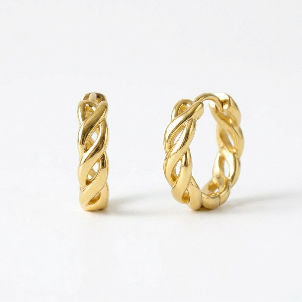 Braided Gold Hoops