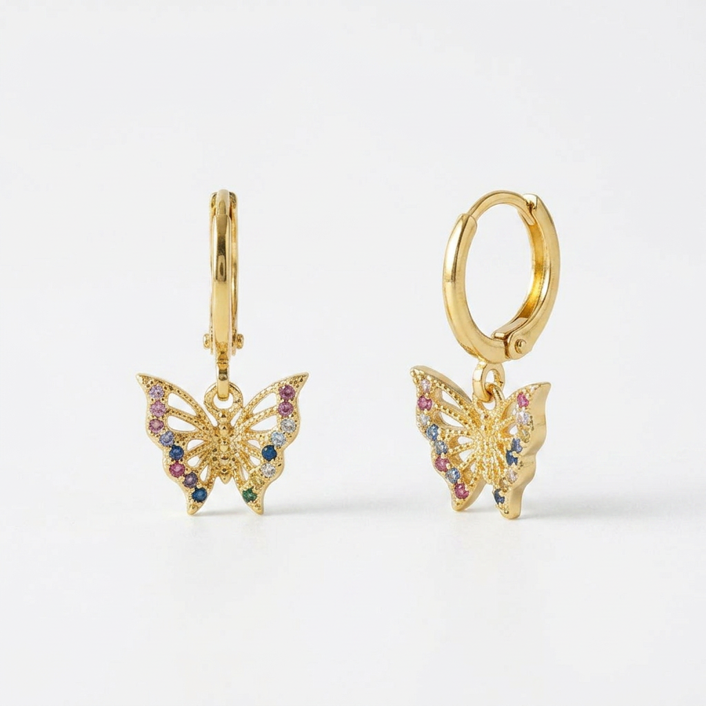 Butterfly Gold Hoops