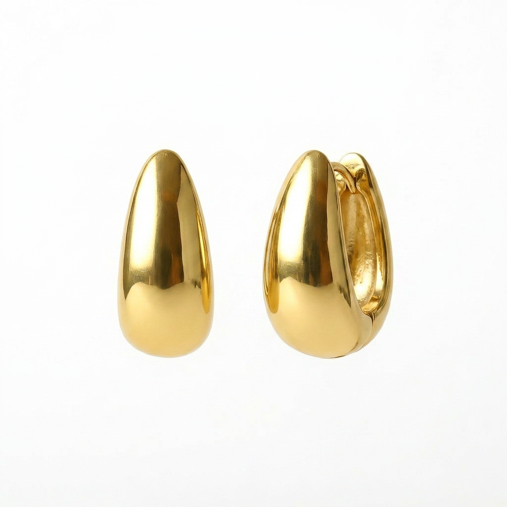 Round Chunky Gold Hoops