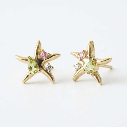 Abstract Star Gold Studs