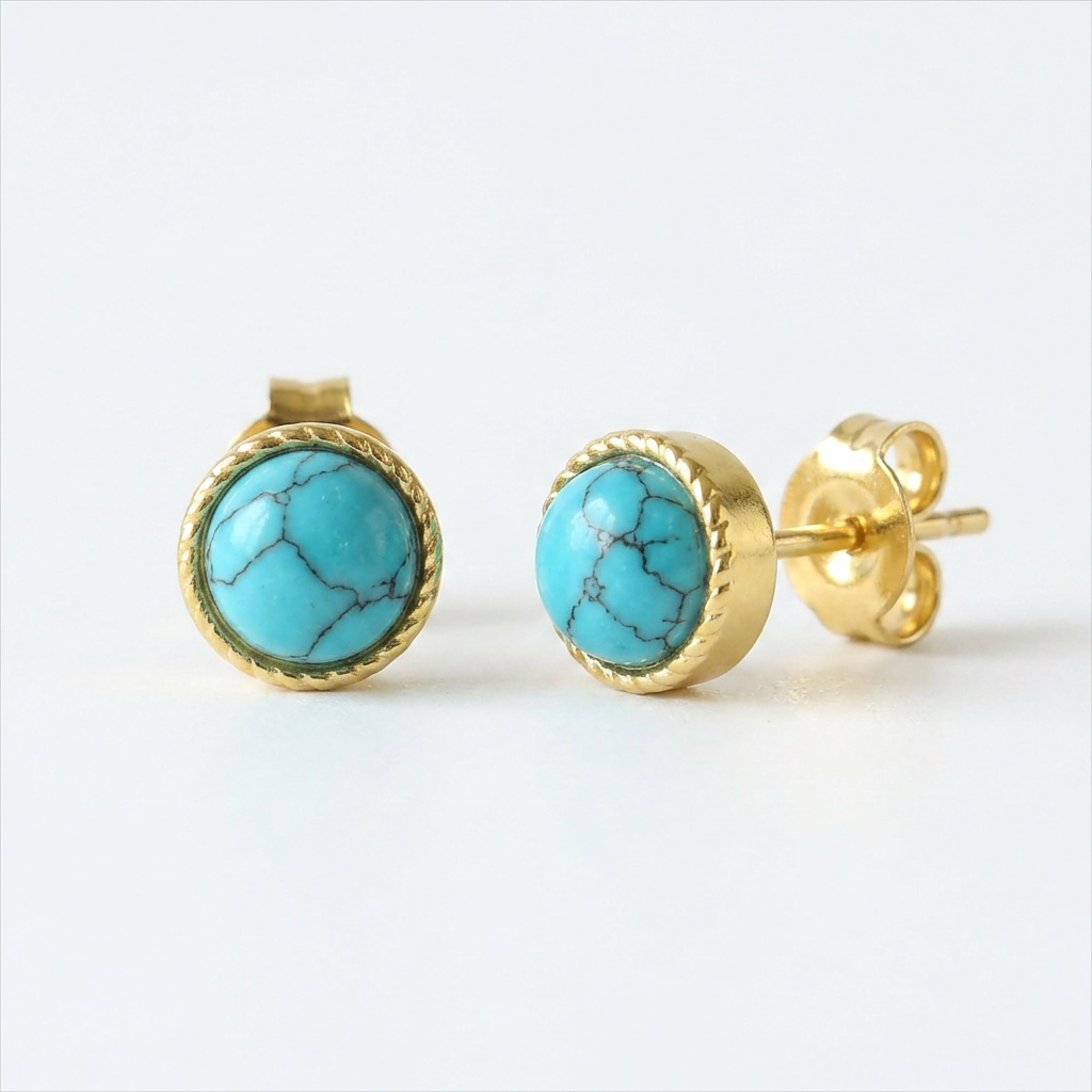 Turquoise Gold Studs