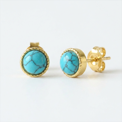 Turquoise Gold Studs