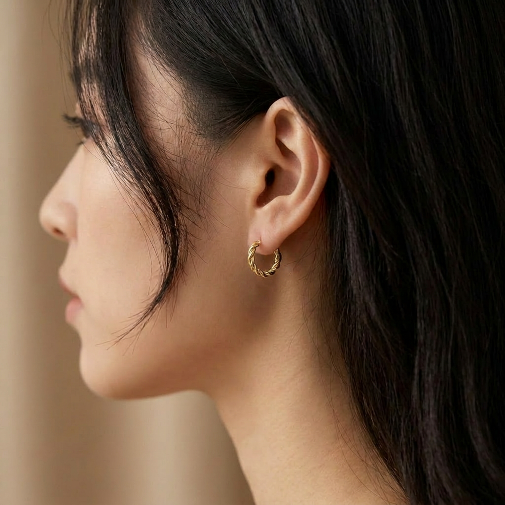 Braided Gold Hoops