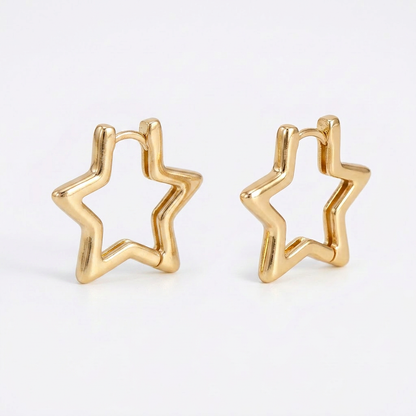 Star Gold Hoops