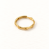 A gold bamboo ring with segmented stalk design and natural node details, open adjustable band mimicking organic bamboo sections, shown from front and side angles on a clean white background displaying the botanical texture, Asian-inspired natural form, and polished gold finish.