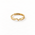 A gold infinity knot ring with continuous loop design forming a figure-eight love knot, delicate open adjustable band with twisted center detail, shown from front and side angles on a clean white background displaying the eternal connection symbolism, sleek interwoven form, and polished gold finish.