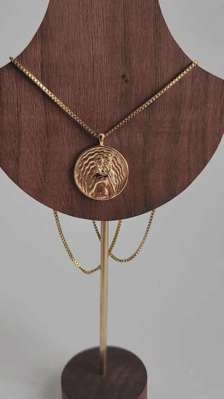 Aphrodite Coin Gold Necklace
