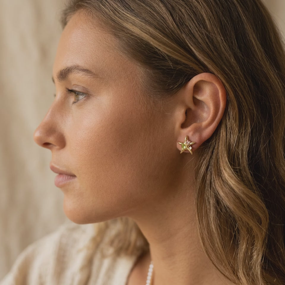 Abstract Star Gold Studs