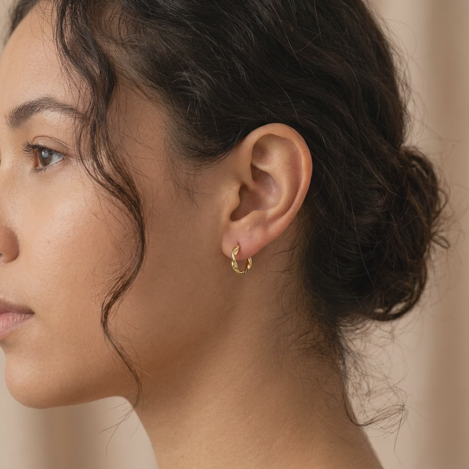 Dainty Twisted Gold Hoops