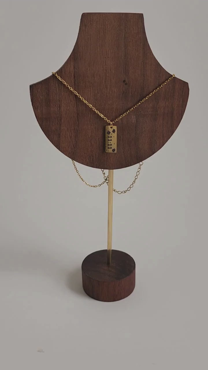 Gold 11:11 Stars Bar Necklace