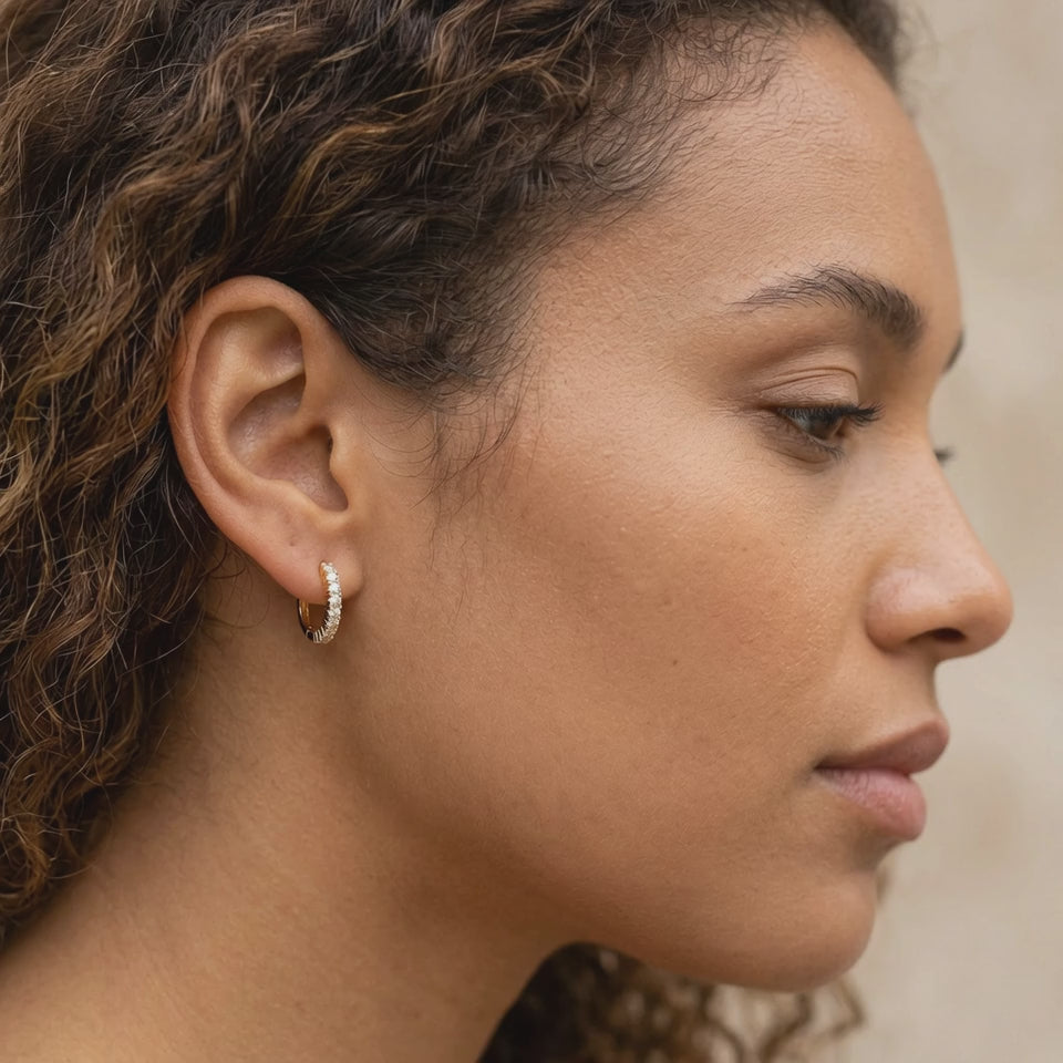 Pavé Gold Hoops