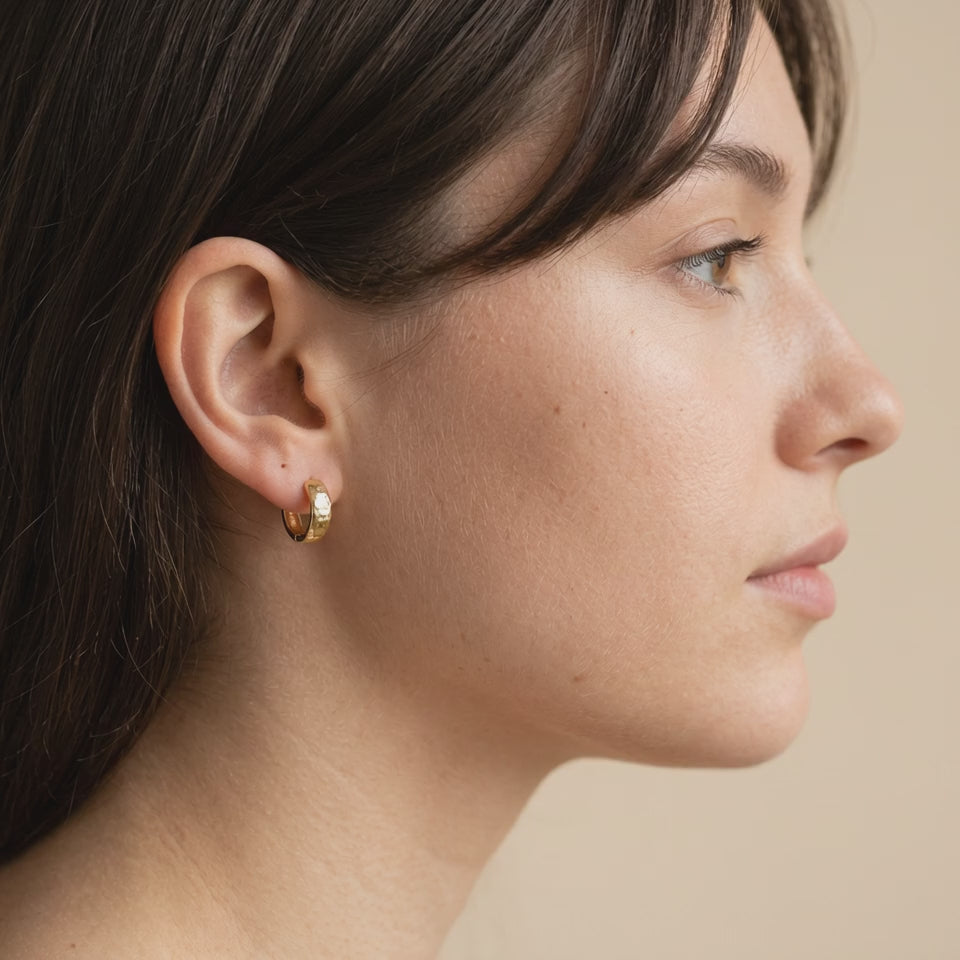 Dented Gold Hoops