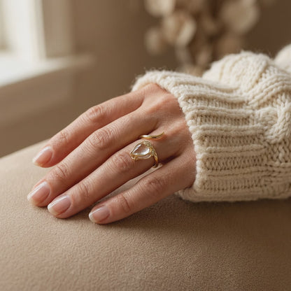 Rose Crystal Gold Ring