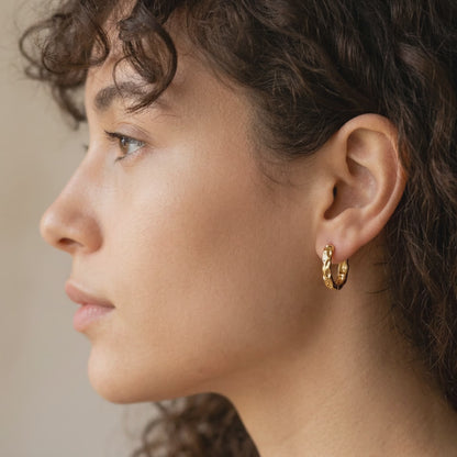 Textured Gold Hoops