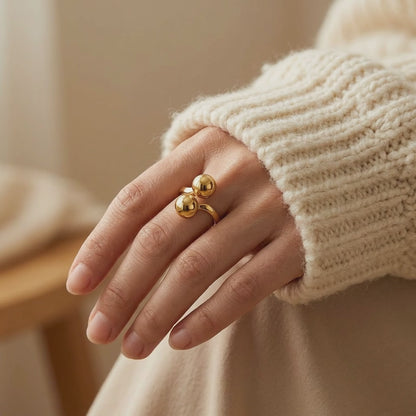 Double Ball Gold Ring