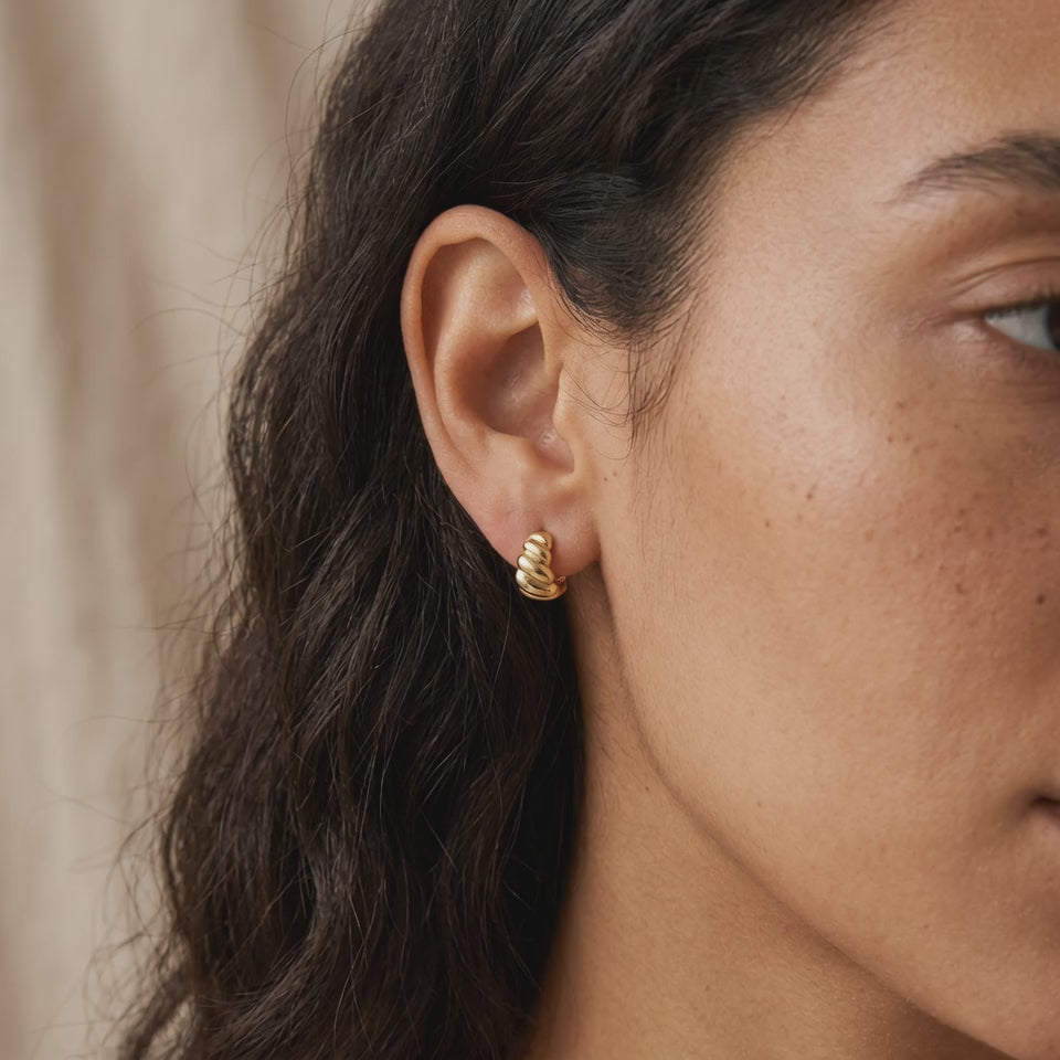 Chunky Knot Gold Hoops