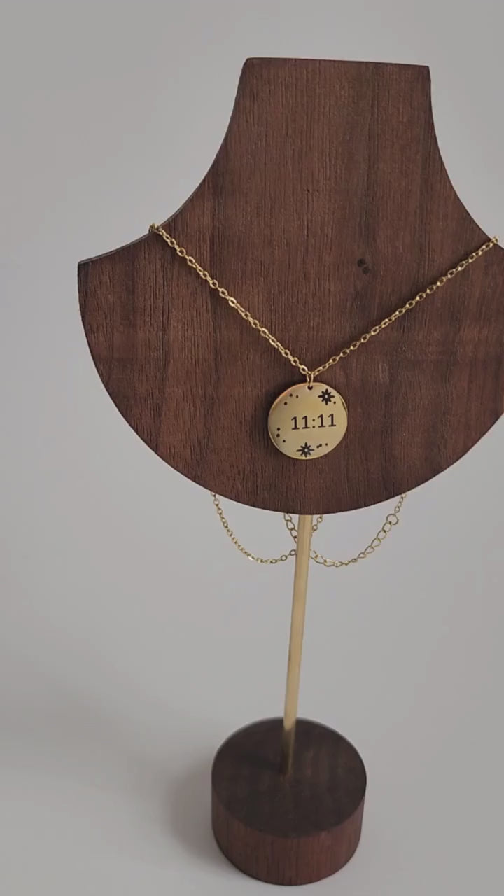 Gold 11:11 Stars Coin Necklace
