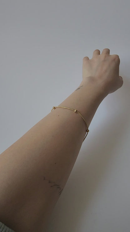 18K Gold Bead Anklet Dainty Minimalist Ankle Bracelet Womens Summer Jewelry