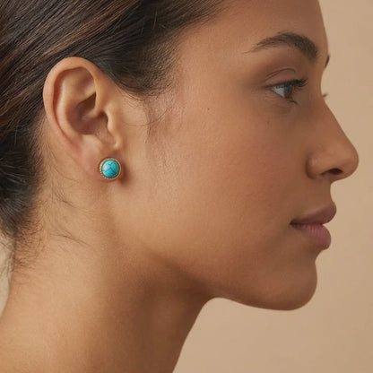 Turquoise Gold Studs
