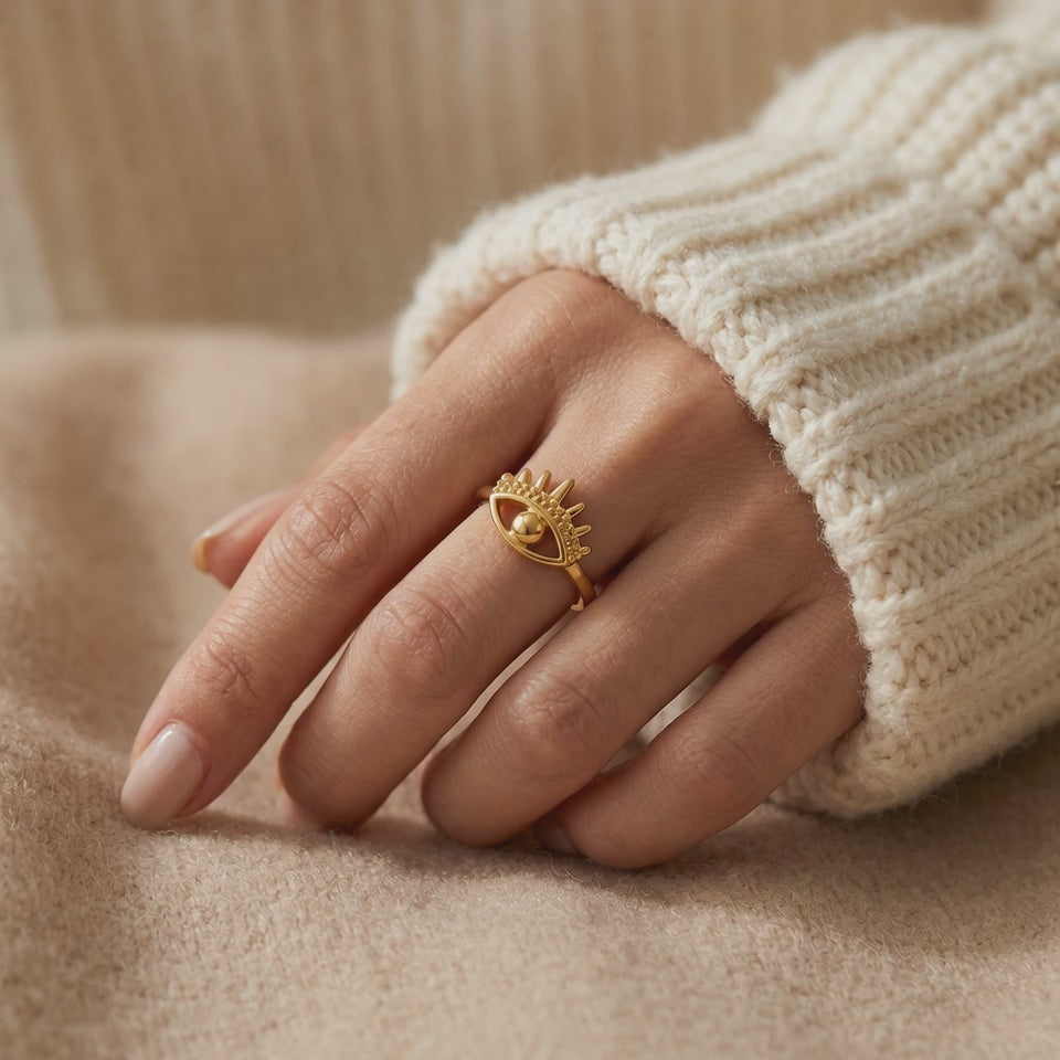 Evil Eye Gold Ring