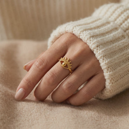 Evil Eye Gold Ring
