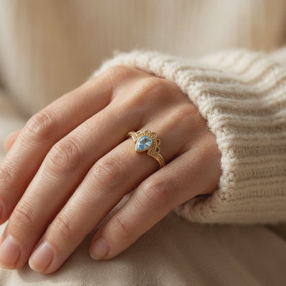 Crown Crystal Gold Ring