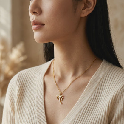 Palm Tree Gold Necklace