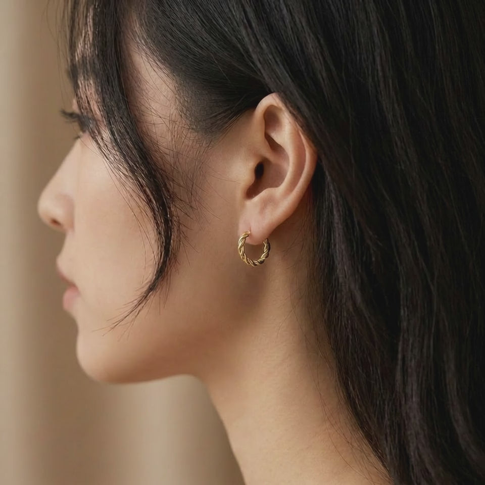 Braided Gold Hoops