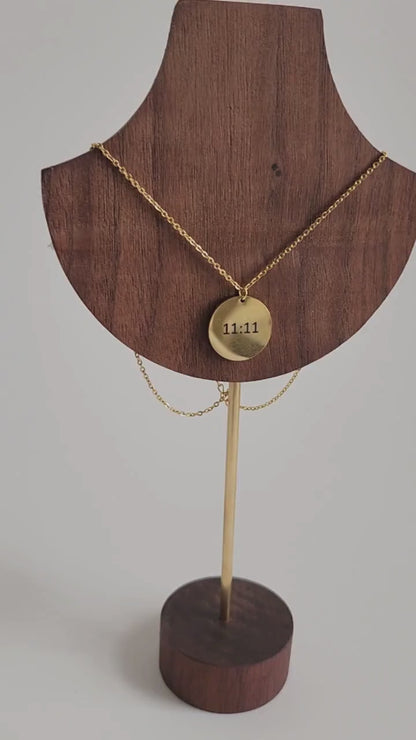 Gold 11:11 Coin Necklace