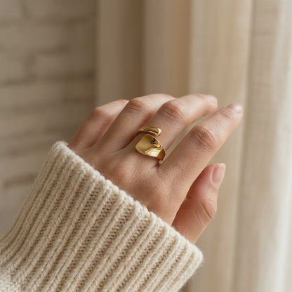 Gold Wave Wrap Ring
