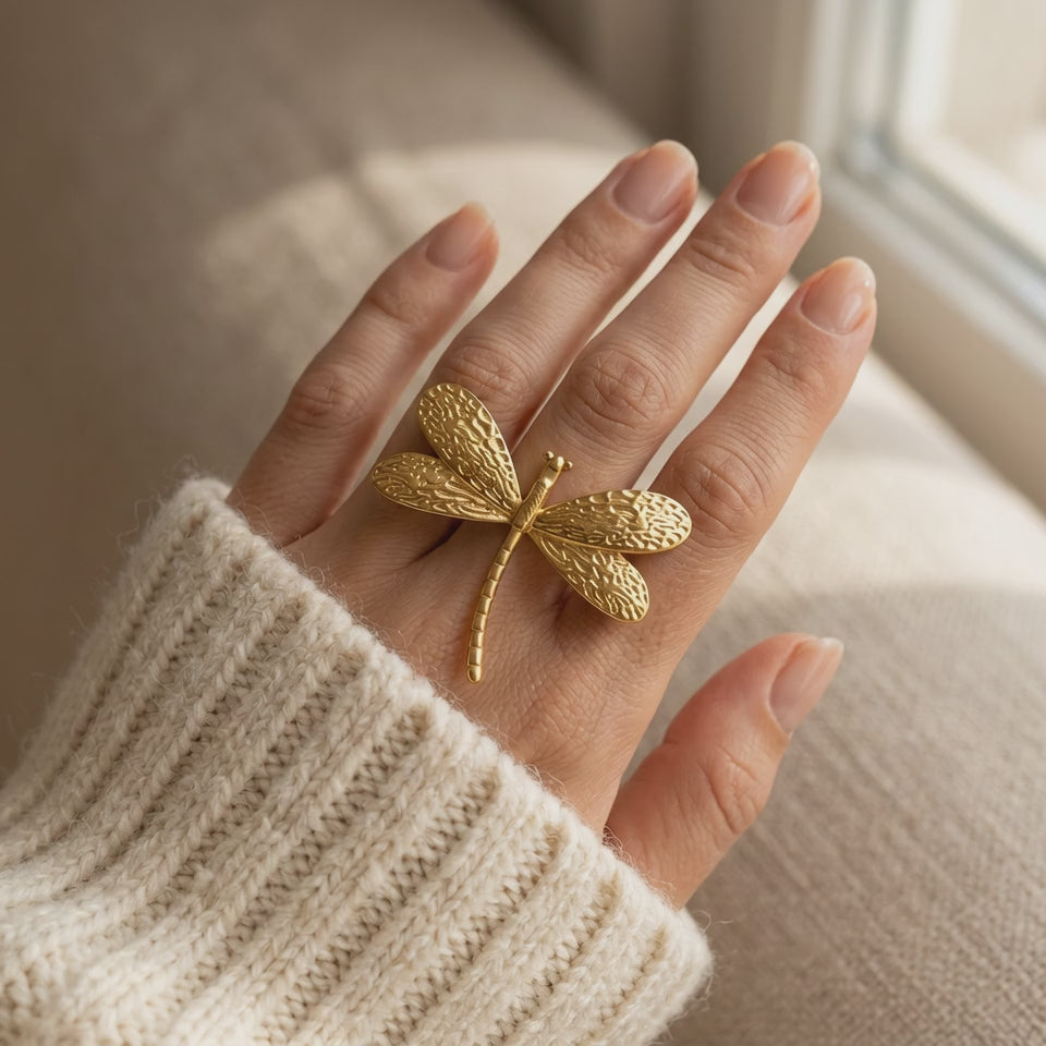 Dragonfly Gold Ring