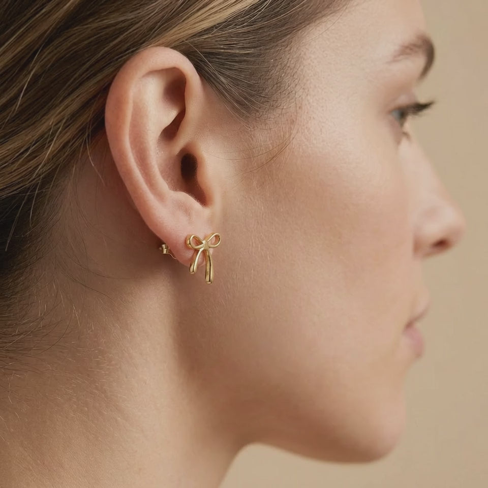 Bow Gold Studs