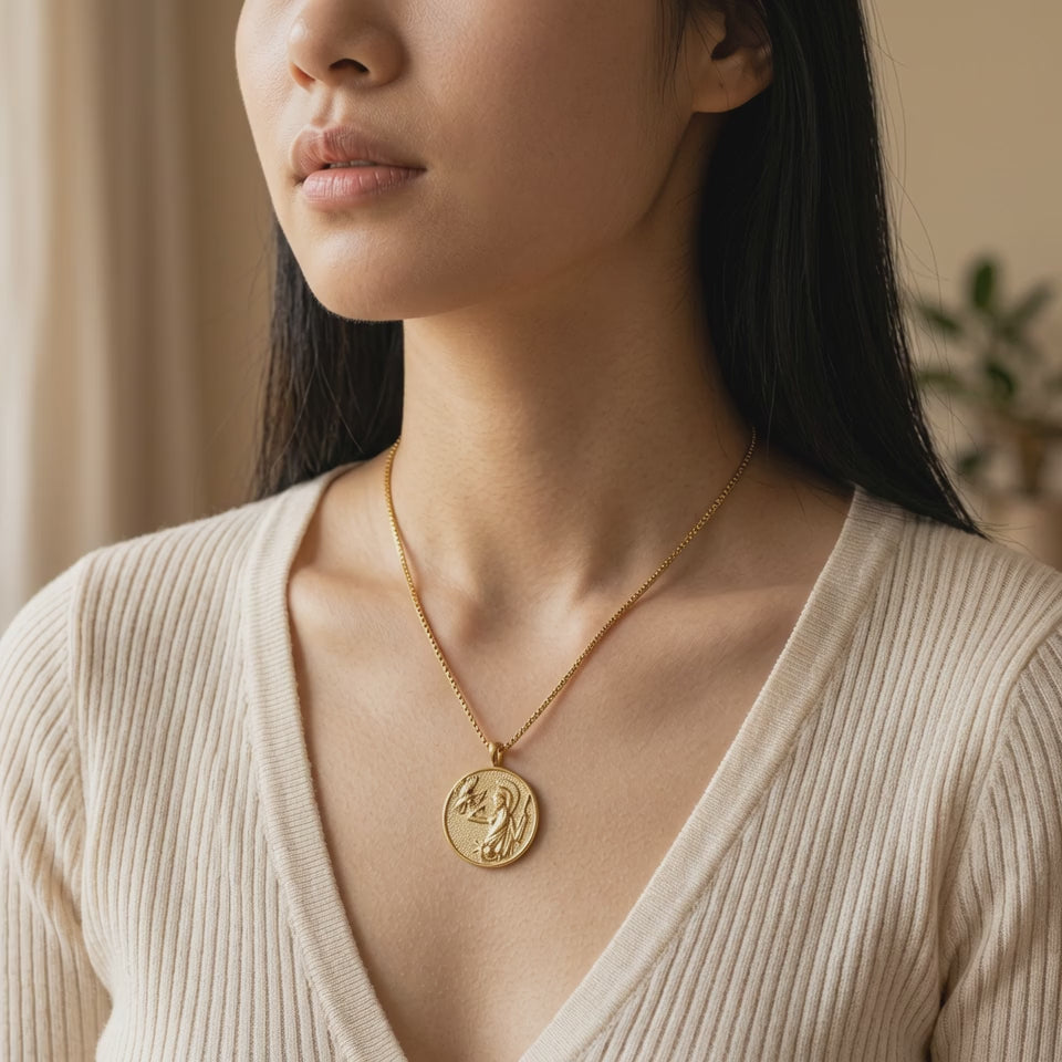 Athena Coin Gold Necklace
