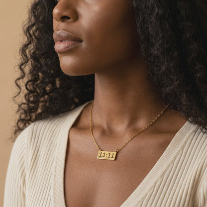 11:11 Gold Bar Necklace