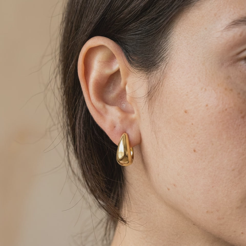 Round Chunky Gold Hoops