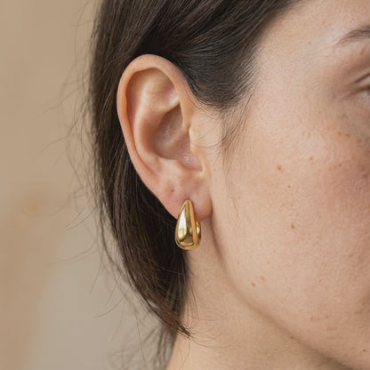 Round Chunky Gold Hoops