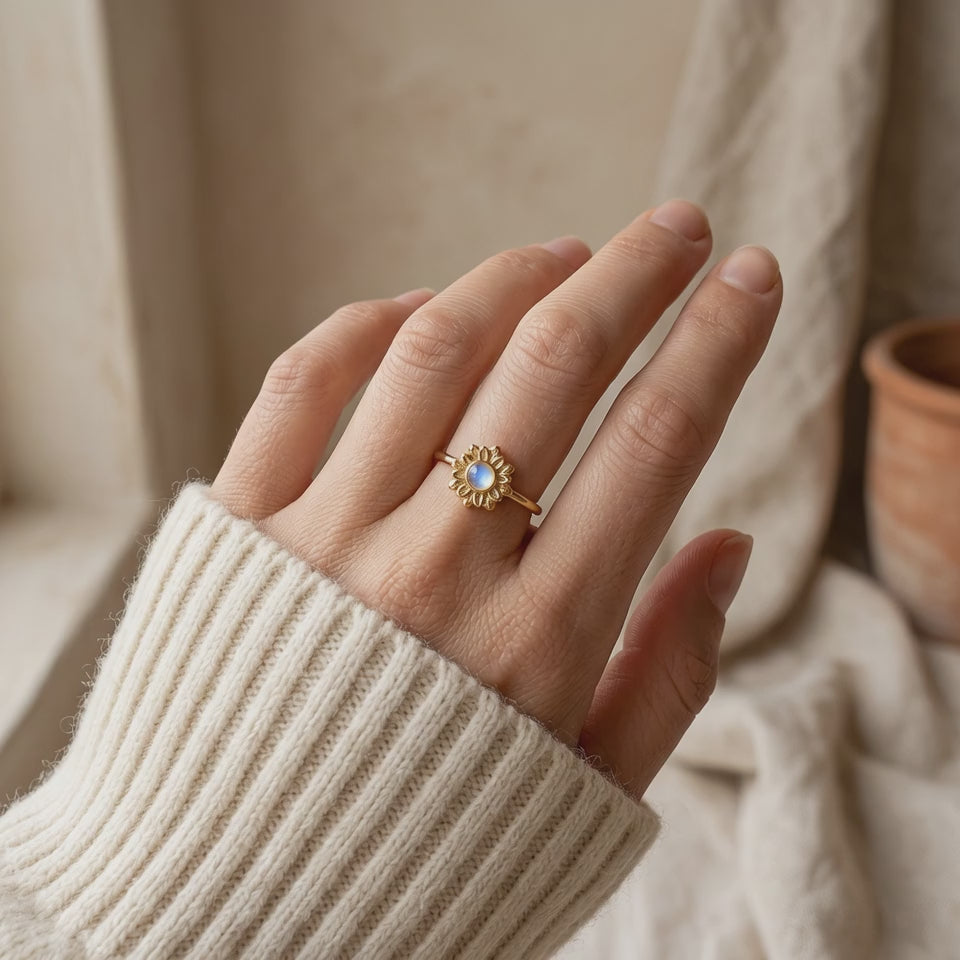 Sunflower Gold Ring